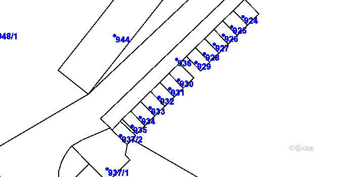 Parcela st. 931 v KÚ Vrbno pod Pradědem, Katastrální mapa