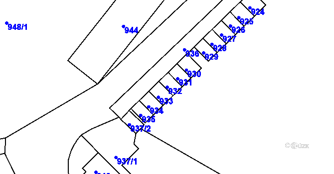 Parcela st. 932 v KÚ Vrbno pod Pradědem, Katastrální mapa
