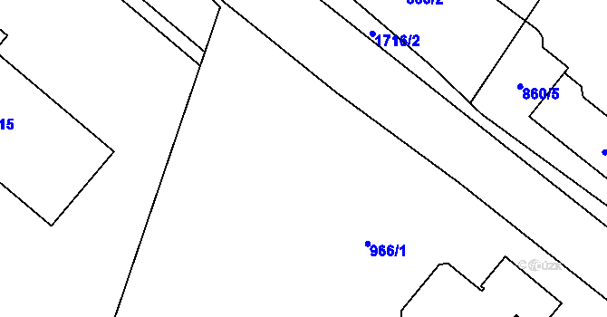 Parcela st. 967/2 v KÚ Vrbno pod Pradědem, Katastrální mapa