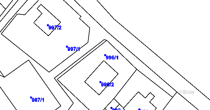 Parcela st. 996/1 v KÚ Vrbno pod Pradědem, Katastrální mapa