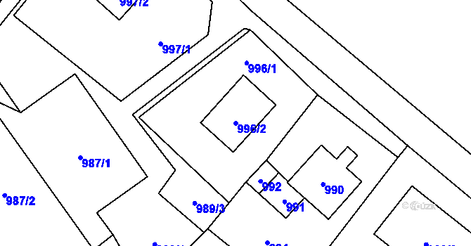 Parcela st. 996/2 v KÚ Vrbno pod Pradědem, Katastrální mapa