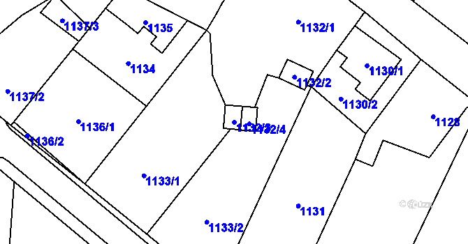 Parcela st. 1132/3 v KÚ Vrbno pod Pradědem, Katastrální mapa