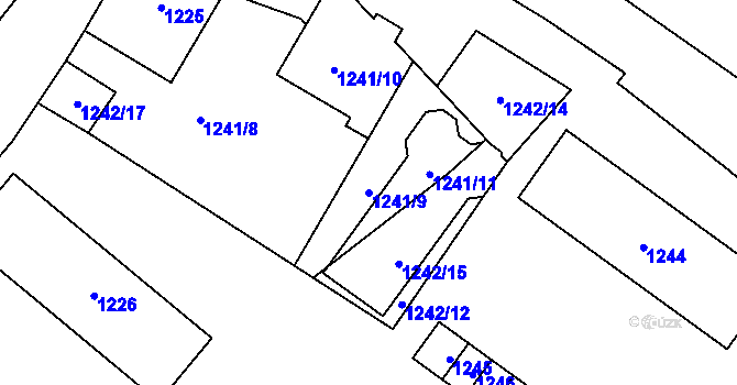 Parcela st. 1241/9 v KÚ Vrbno pod Pradědem, Katastrální mapa