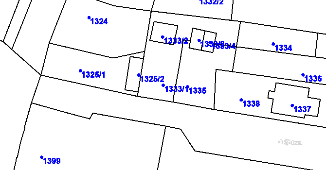 Parcela st. 1333/1 v KÚ Vrbno pod Pradědem, Katastrální mapa