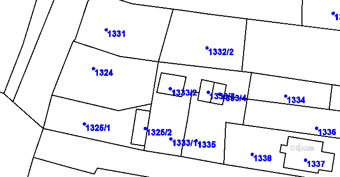 Parcela st. 1333/2 v KÚ Vrbno pod Pradědem, Katastrální mapa
