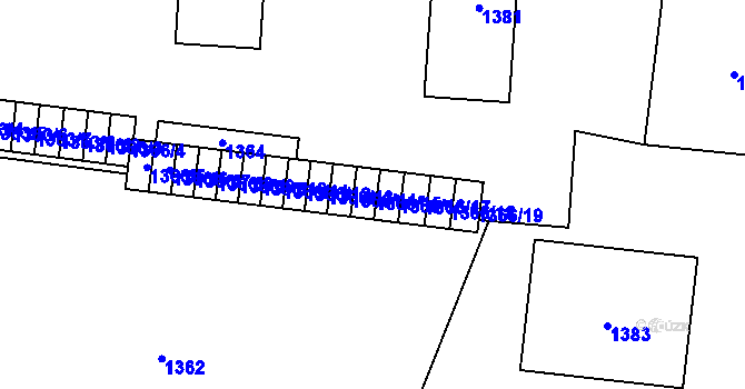 Parcela st. 1366/15 v KÚ Vrbno pod Pradědem, Katastrální mapa