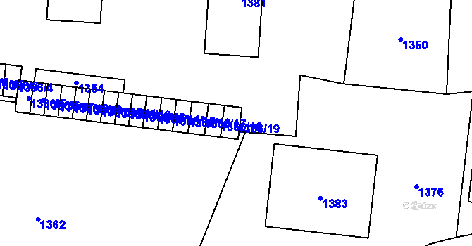 Parcela st. 1366/19 v KÚ Vrbno pod Pradědem, Katastrální mapa