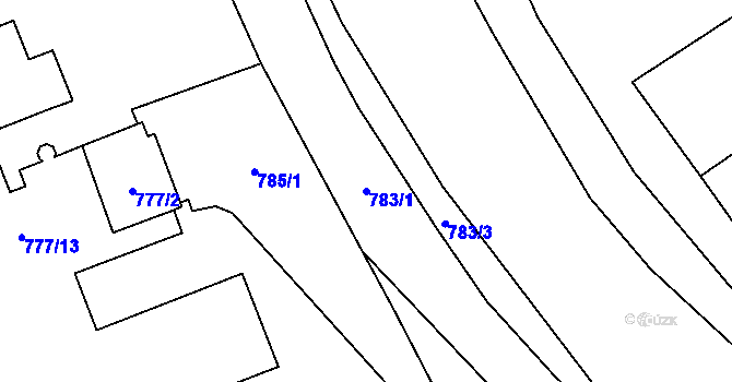 Parcela st. 783/1 v KÚ Vrbno pod Pradědem, Katastrální mapa