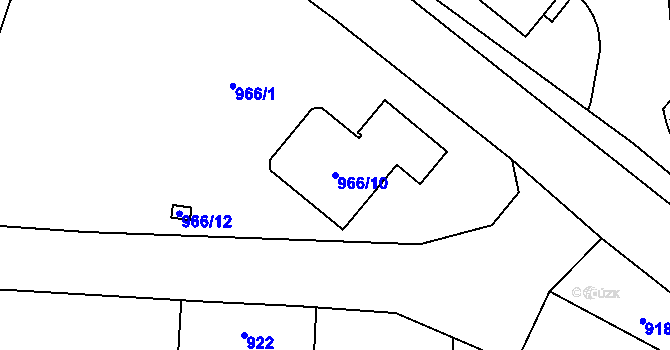 Parcela st. 966/10 v KÚ Vrbno pod Pradědem, Katastrální mapa