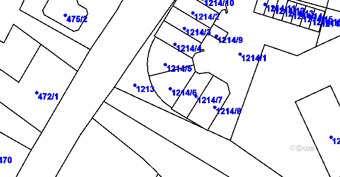 Parcela st. 1214/6 v KÚ Vrbno pod Pradědem, Katastrální mapa