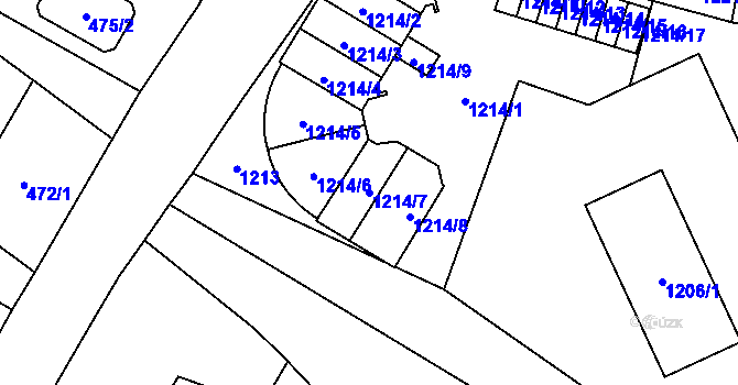 Parcela st. 1214/7 v KÚ Vrbno pod Pradědem, Katastrální mapa