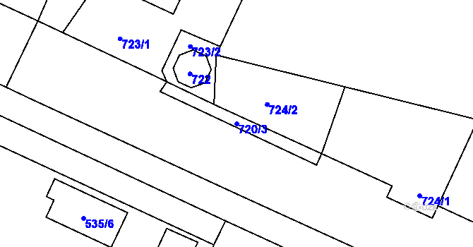 Parcela st. 720/3 v KÚ Vrbno pod Pradědem, Katastrální mapa