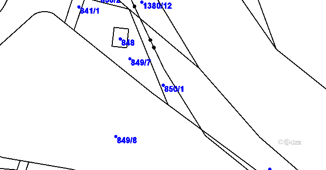 Parcela st. 850/1 v KÚ Vrbno pod Pradědem, Katastrální mapa