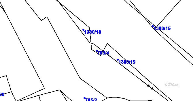Parcela st. 783/4 v KÚ Vrbno pod Pradědem, Katastrální mapa