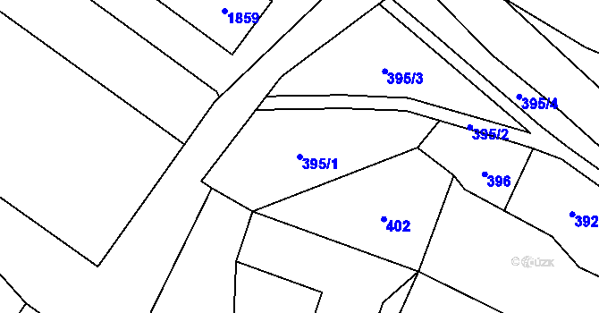 Parcela st. 395/1 v KÚ Vrbno pod Pradědem, Katastrální mapa