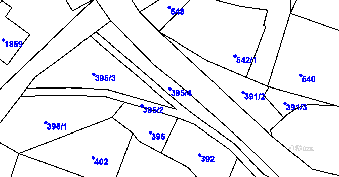 Parcela st. 395/4 v KÚ Vrbno pod Pradědem, Katastrální mapa