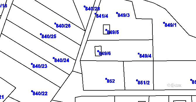 Parcela st. 849/6 v KÚ Vrbno pod Pradědem, Katastrální mapa