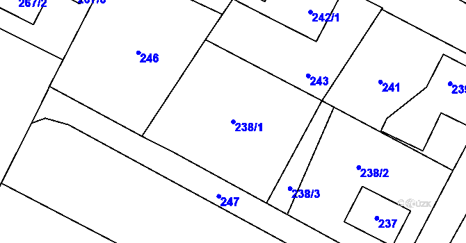 Parcela st. 238/1 v KÚ Vrbno pod Pradědem, Katastrální mapa