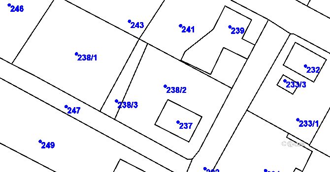 Parcela st. 238/2 v KÚ Vrbno pod Pradědem, Katastrální mapa