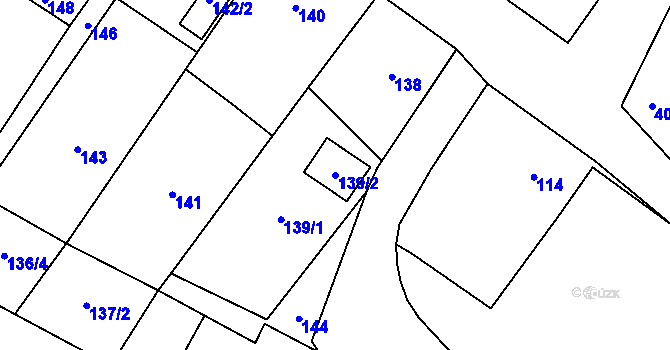 Parcela st. 139/2 v KÚ Vrbno pod Pradědem, Katastrální mapa