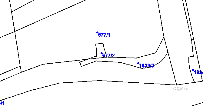 Parcela st. 677/2 v KÚ Vrbno pod Pradědem, Katastrální mapa