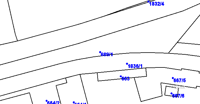 Parcela st. 689/1 v KÚ Vrbno pod Pradědem, Katastrální mapa
