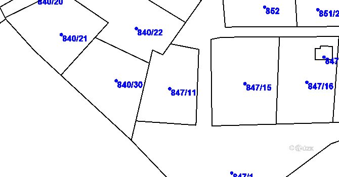 Parcela st. 847/11 v KÚ Vrbno pod Pradědem, Katastrální mapa