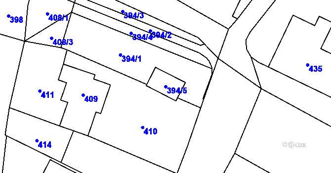 Parcela st. 394/5 v KÚ Vrbno pod Pradědem, Katastrální mapa
