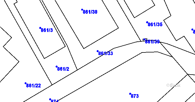 Parcela st. 861/33 v KÚ Vrbno pod Pradědem, Katastrální mapa