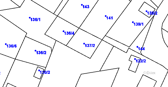 Parcela st. 137/2 v KÚ Vrbno pod Pradědem, Katastrální mapa