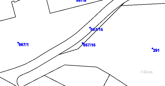Parcela st. 667/16 v KÚ Vrbno pod Pradědem, Katastrální mapa