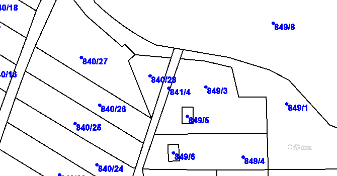 Parcela st. 841/4 v KÚ Vrbno pod Pradědem, Katastrální mapa