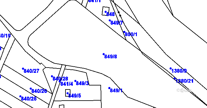 Parcela st. 849/8 v KÚ Vrbno pod Pradědem, Katastrální mapa