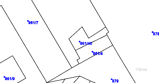 Parcela st. 861/40 v KÚ Vrbno pod Pradědem, Katastrální mapa
