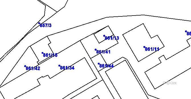 Parcela st. 861/41 v KÚ Vrbno pod Pradědem, Katastrální mapa