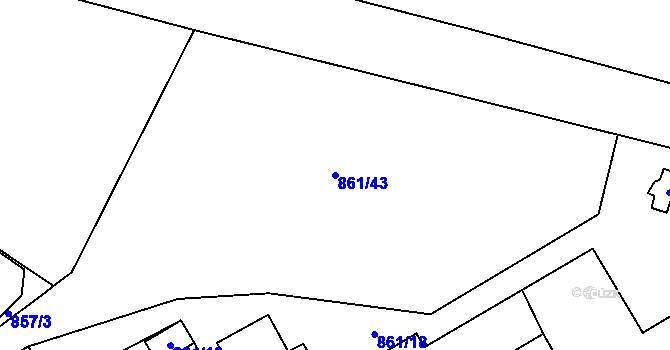 Parcela st. 861/43 v KÚ Vrbno pod Pradědem, Katastrální mapa