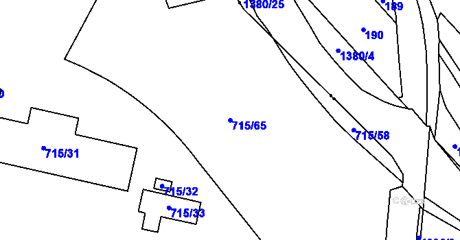 Parcela st. 715/65 v KÚ Vrbno pod Pradědem, Katastrální mapa