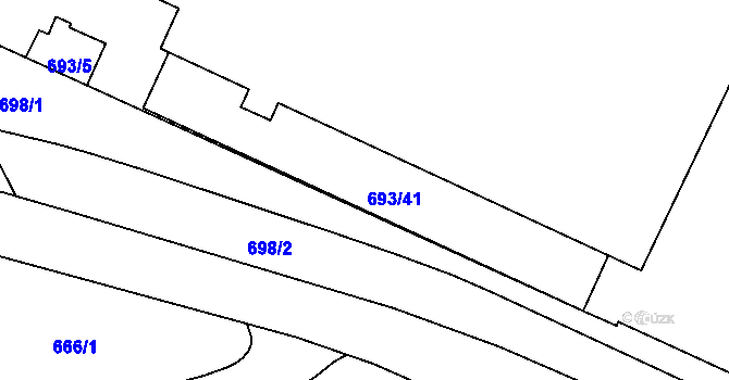 Parcela st. 693/41 v KÚ Vrbno pod Pradědem, Katastrální mapa