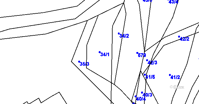 Parcela st. 34/1 v KÚ Železná pod Pradědem, Katastrální mapa