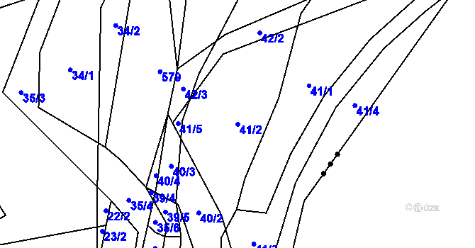 Parcela st. 41/2 v KÚ Železná pod Pradědem, Katastrální mapa