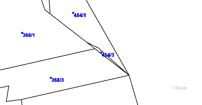 Parcela st. 454/3 v KÚ Železná pod Pradědem, Katastrální mapa