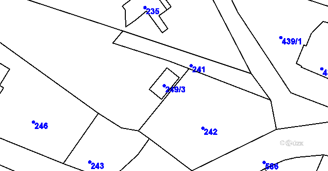 Parcela st. 249/3 v KÚ Železná pod Pradědem, Katastrální mapa