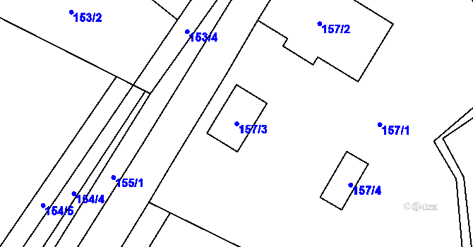 Parcela st. 157/3 v KÚ Železná pod Pradědem, Katastrální mapa