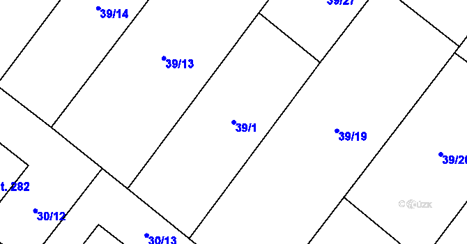Parcela st. 39/1 v KÚ Vrbová Lhota, Katastrální mapa