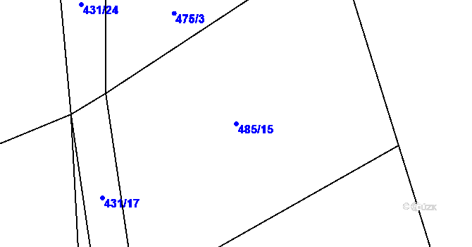 Parcela st. 485/15 v KÚ Vrbová Lhota, Katastrální mapa