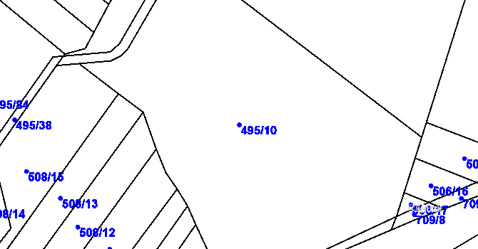 Parcela st. 495/10 v KÚ Vrbová Lhota, Katastrální mapa