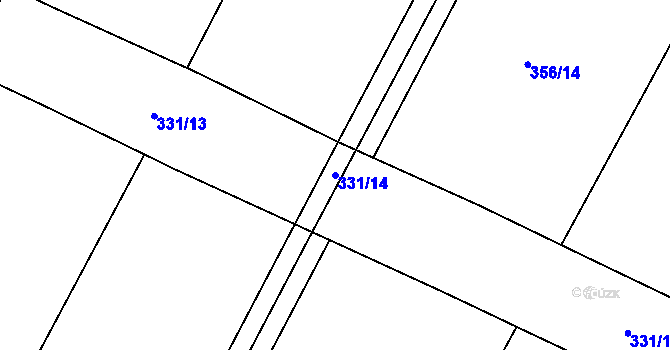 Parcela st. 331/14 v KÚ Vrbová Lhota, Katastrální mapa