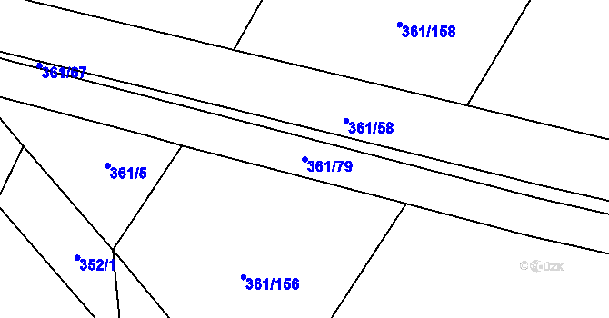 Parcela st. 361/79 v KÚ Vrbová Lhota, Katastrální mapa