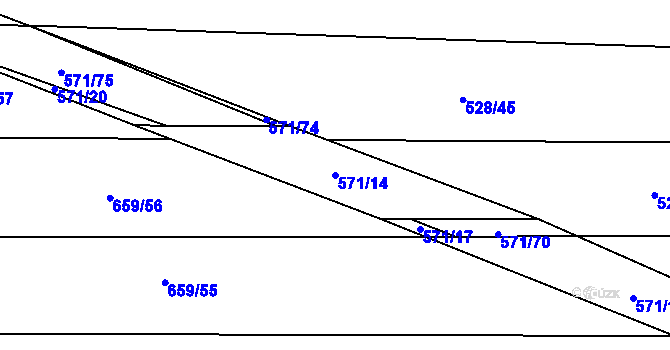 Parcela st. 571/14 v KÚ Vrbová Lhota, Katastrální mapa