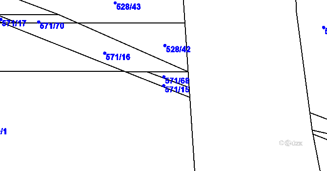 Parcela st. 571/15 v KÚ Vrbová Lhota, Katastrální mapa